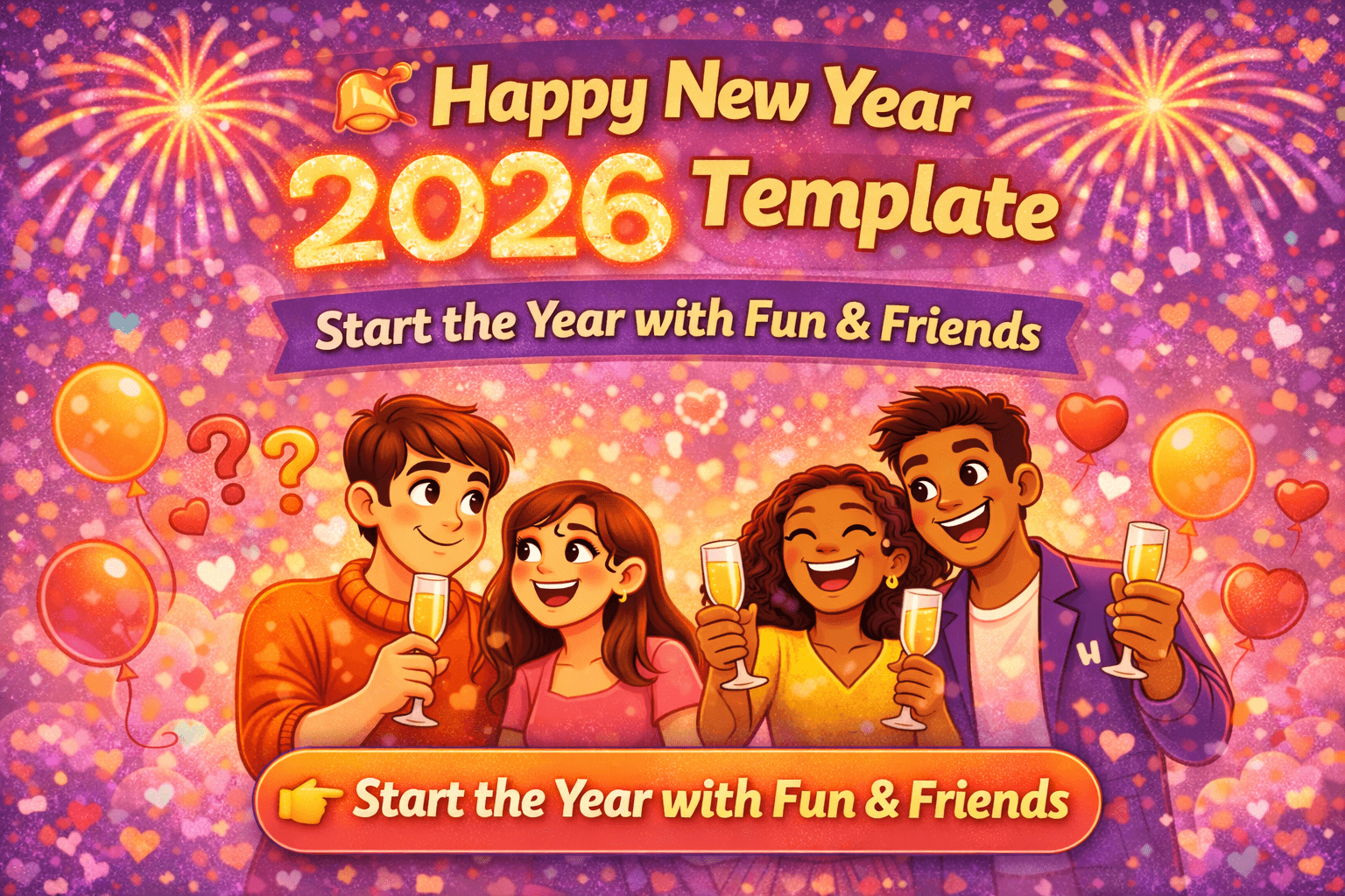 Happy New Year 2026 Quiz Template: Start the Year with Fun & Friends